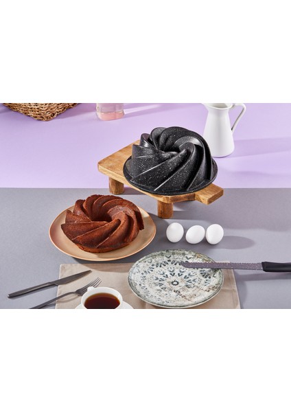 2 Li Granıt Dokum Mını Ruzgar Gulu Desenli Kek KALIBI-110 Mm(Rss 115)