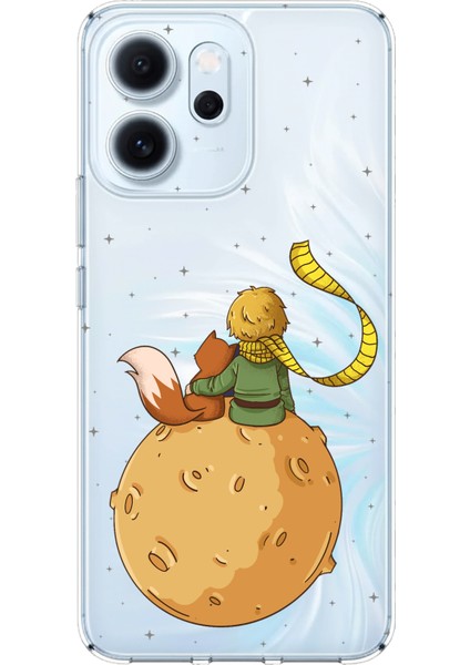 Oppo Reno 14F Uyumlu Küçük Prens Gezegen Boa Tasarımlı Baskılı Silikon Kılıf