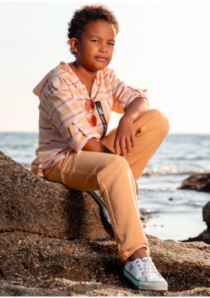 Mojo Erkek Bebek 1-5 Yaş Keten Pantolon 2343 Somon