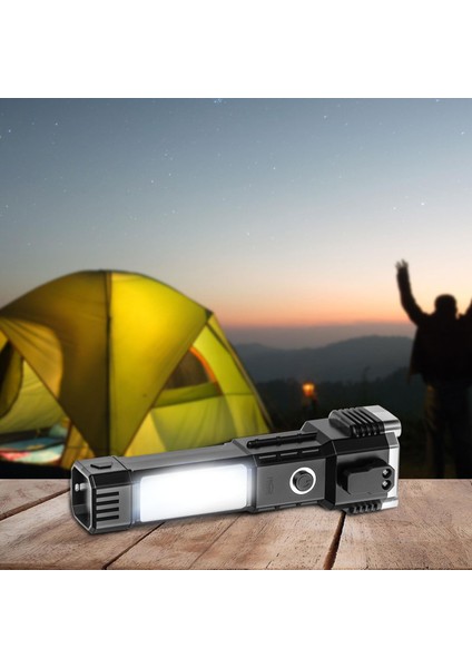 HP71 Acil Durum El Feneri 4 Modlu Powerbank & Cam Kırma Çekici Type-C Şarjlı Siyah indirimleri