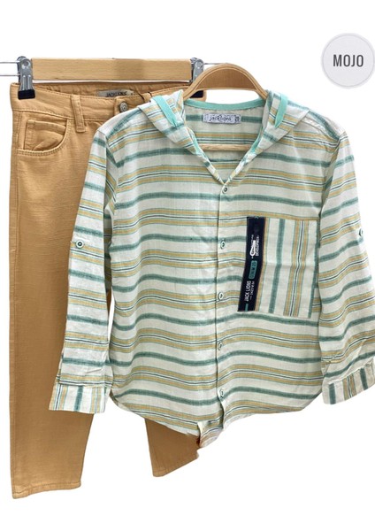 Mojo Erkek Bebek 1-5 Yaş Keten Pantolon 2343 Somon