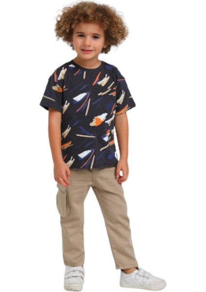 Mojo Erkek Bebek 1-5 Yaş Kargo Cepli Likralı Pantolon 2304 Vizon indirimleri