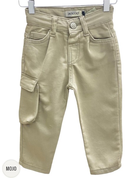 Mojo Erkek Bebek 1-5 Yaş Kargo Cepli Likralı Pantolon 2304 Vizon