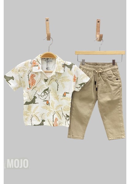 Mojo Erkek Bebek 1-5 Yaş Lastikli Bel Kanvas Pantolon 5365 Bej fırsatları