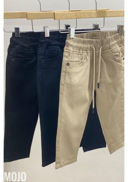 Mojo Erkek Bebek 1-5 Yaş Lastikli Bel Kanvas Pantolon 5365 Bej