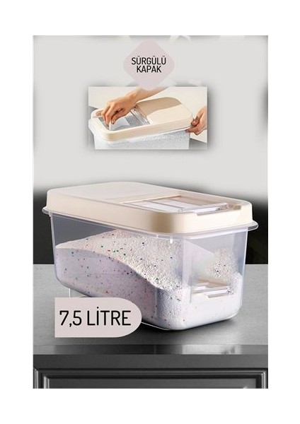 bulurum reagan tab ve deterjan saklama kutusu 7.5 lt krem