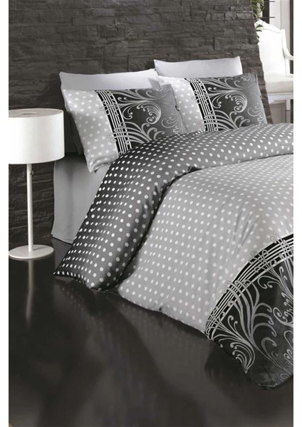 Çift Kişilik Nevresim Takımı Pamuklu Siyah Inci