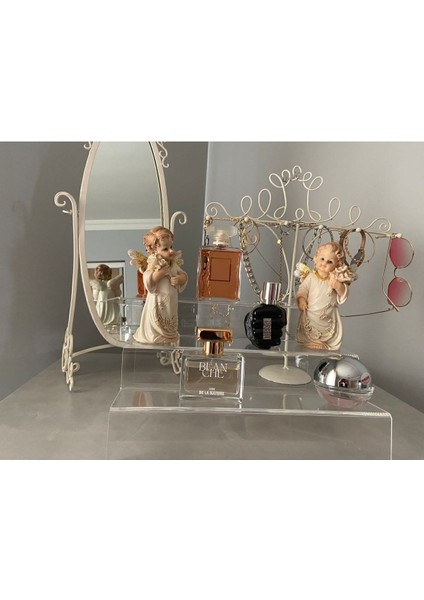 Pleksi Şeffaf Merdiven Sergileme Standı 2 Basamaklı 30 cm Eni 9 cm Basamak Eni modelleri