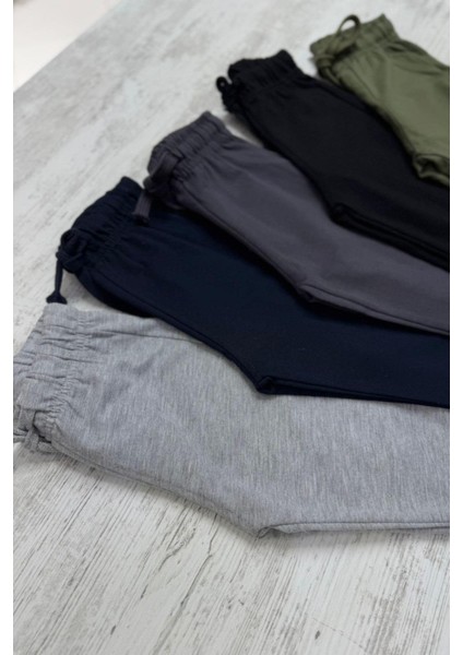 Erkek Çocuk 1-5 Yaş Lastikli Paça Yazlık Eşofman Altı 5013 Gri