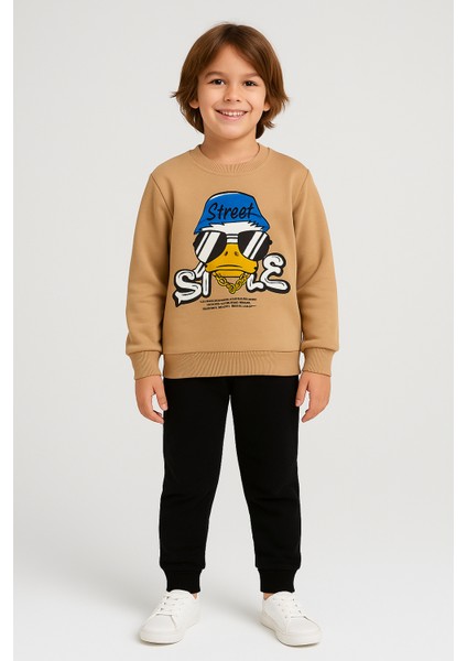 Kız/erkek Çocuk Street Tarzı Baskılı Sweatshirt