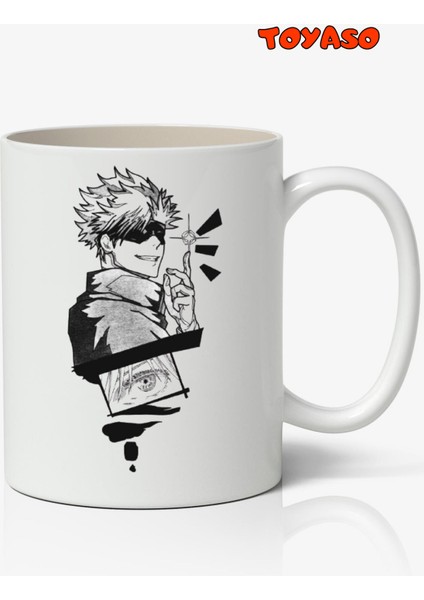 Jujutsu Kaisen Satoru Gojo Anime Temalı Beyaz Kupa Bardak Sevgiliye Arkadaşa Hediye