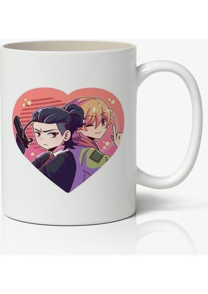 Sevgi ve Kalp Anime Temalı Beyaz Porselen Kupa Bardak