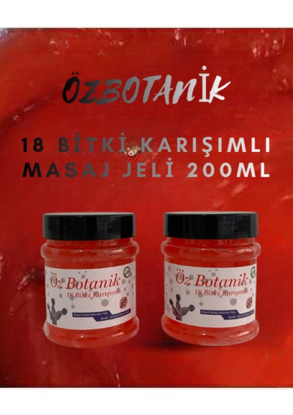 18 Bitki Yağlı Rahatlatıcı Masaj Jeli Doğal Yağlar 200 ml 2 Adet