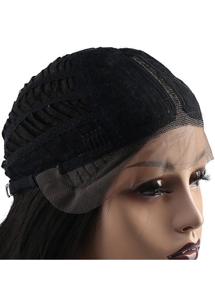 Su Dalgası Fiber Sentetik Tül Peruk / Siyah