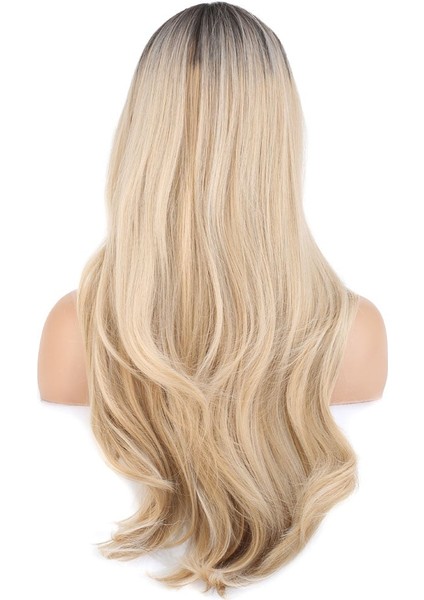 Doğal Dalgalı Perçemli Fiber Sentetik Uzun Boy Peruk / Kumral / Platin Ombre ve Röfleli indirimleri