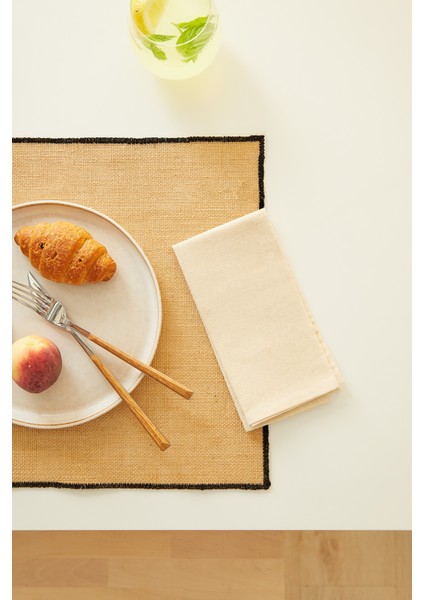 6'lı Siyah Dikiş Detaylı Jüt Amerikan Servis 45 x 35 cm modelleri