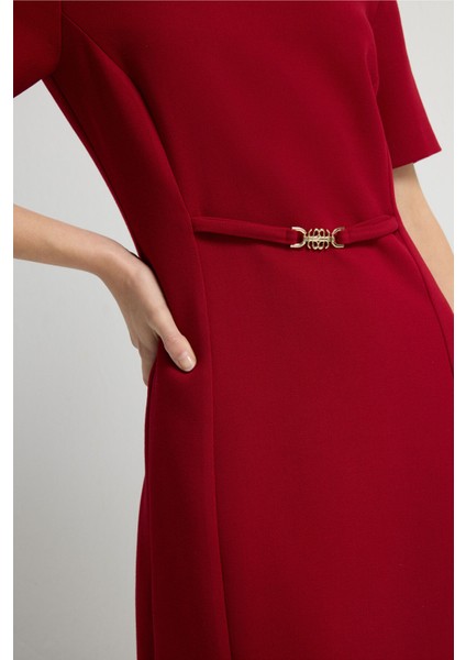 Toka Detaylı Mini Elbise Kirmizi 12444225001 modelleri