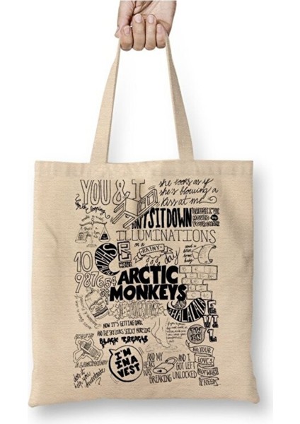 Arctic Monkeys Bez Çanta Uzun Saplı Alışveriş Çantası Plaj Çantası