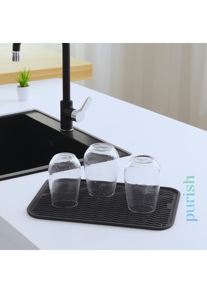 | Bulaşık Kurutma Matı –tpe – 28X36 Cm, Kaymaz, Su Drenaj Kanallı, Katlanabilir ve Kolay Temizlenebilir – Mutfak Tezgâhı Için Bardak & Tabak Kurutma Pedi (Antrasit Gri) fırsatları