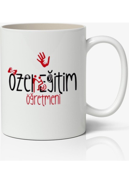Özel Eğitim Öğretmeni Temalı Öğretmenler Günü Kişiye Özel Beyaz Kupa Bardak Öğretmene Hediye