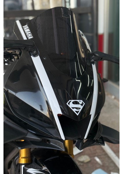 Motor-Araba-Laptop Için Beyaz Superman Sticker ( 8CMX6CM) 1 Adet