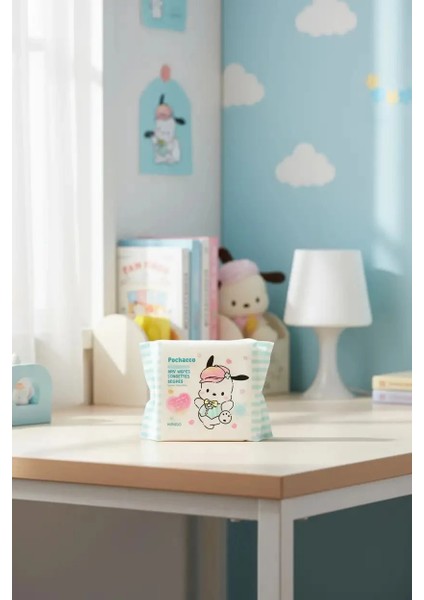 Sanrio Lisanslı Pochacco Inci Dokulu Kuru Mendil (25 Mendil)