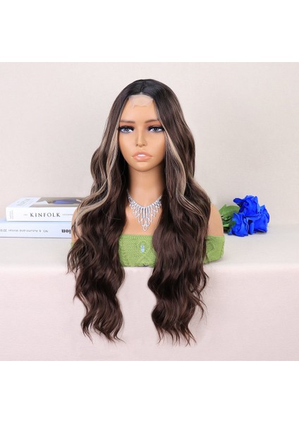 Kumral Balköpüğü Işıltılı Dalgalı Uzun Tül Peruk modelleri