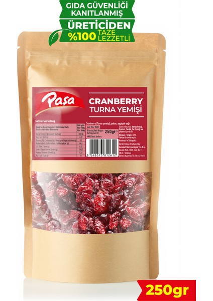 Kurutulmuş Turna Yemişi (Cranberry) 250 gr