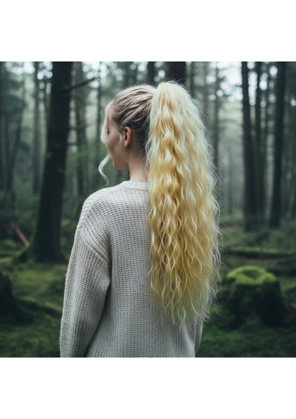 Bağlamalı Kabarık Dalgalı At Kuyruğu / Açık Platin