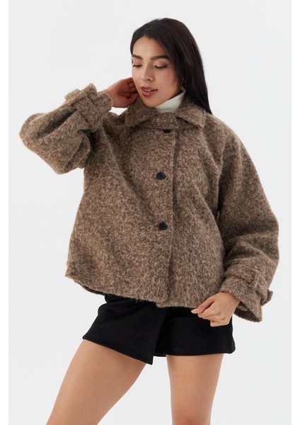 Kısa Kaşe Kaban Kahve