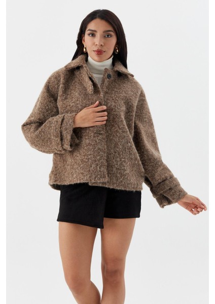 Kısa Kaşe Kaban Kahve modelleri