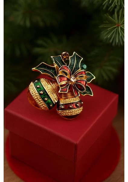 Yılbaşı Süsleri Renkli Yaka Iğnesi Broş