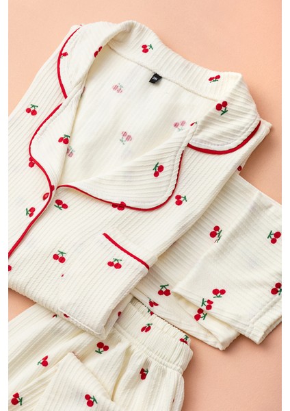 Uzun Kol Gömlek Yaka Kadın Pinterest Pijama Takımı - Kadın Pijama- Geniş Beden Aralığı indirimleri