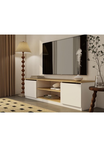 Bade Tv Ünitesi Lefkas Meşe Beyaz Renk fiyatları