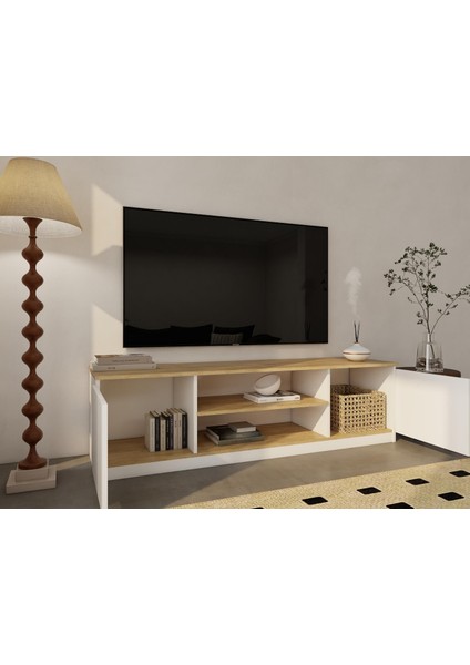Bade Tv Ünitesi Lefkas Meşe Beyaz Renk modelleri