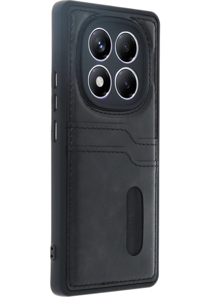 CPT16 Xiaomi Redmi Note 14 Pro 4g Kılıf Sara Kartvizitli Deri Kılıf - Siyah