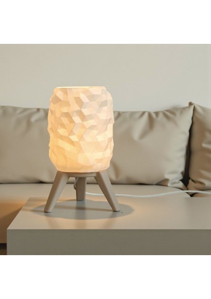 Modern Geometrik Prizma Desenli Dekoratif Gece Lambası Masa Lambası / Abajur - Üç Ayaklı fiyatları