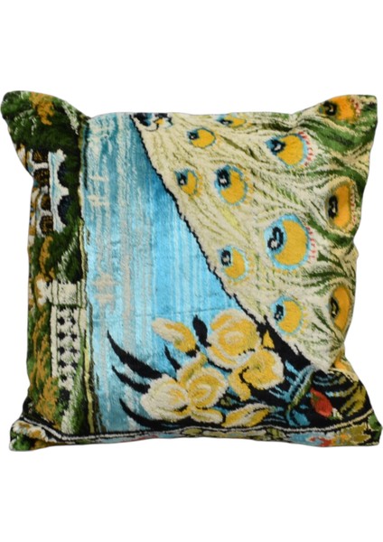 Kadife Kilim Kırlent Yastık Kılıfı 0253 - Yeni - Çok Renkli