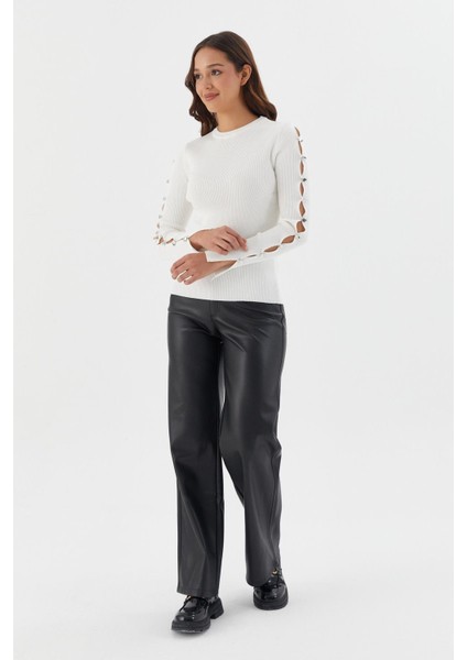 Uzun Kol Fitilli Bluz Ekru fırsatları