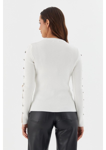 Uzun Kol Fitilli Bluz Ekru indirimleri
