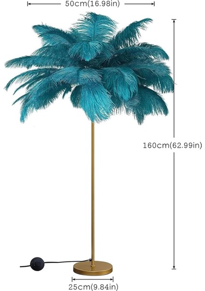 Yeşil Deve Kuşu Tüyü Lambader modelleri