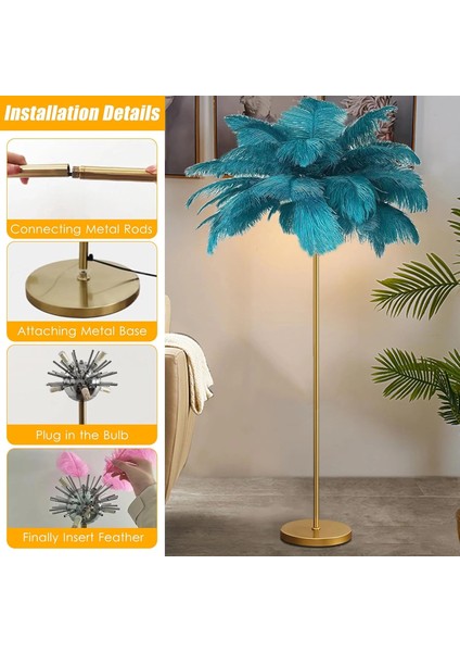 Yeşil Deve Kuşu Tüyü Lambader fırsatları