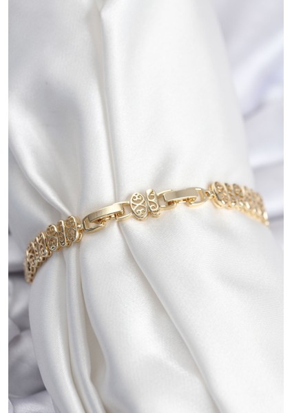 Pirinç Vıp Seri Gold Renk Oval Sıralı Kadın Bileklik - TJ-BB7926 fiyatları