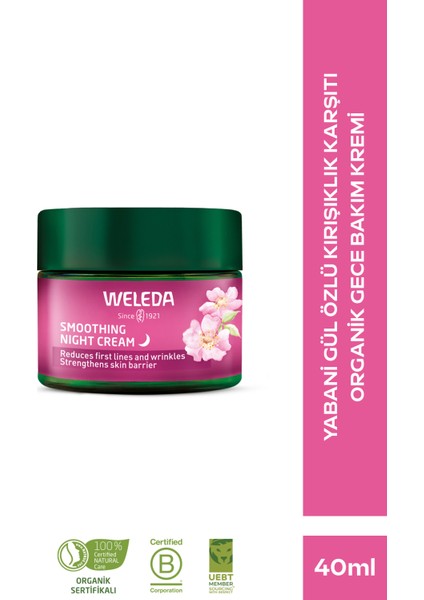 Gül Özlü Nemlendirici ve Kırışıklık Karşıtı Gece Bakım Kremi 40ML