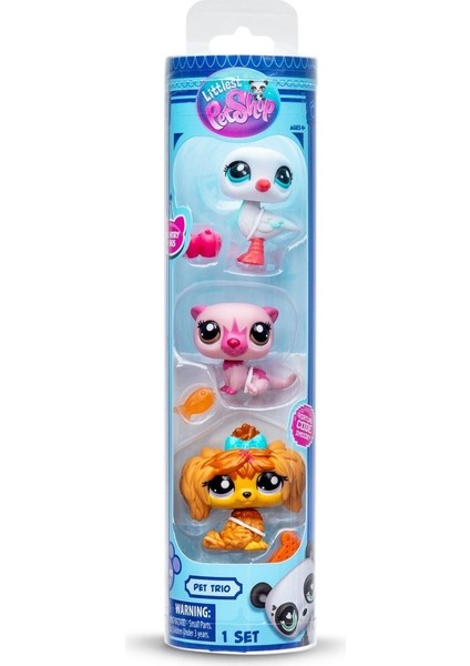 Littlest Pet Shop Minişler 3'lü Figür Seti - Su Samuru-Martı-Köpek (Lisinya) modelleri