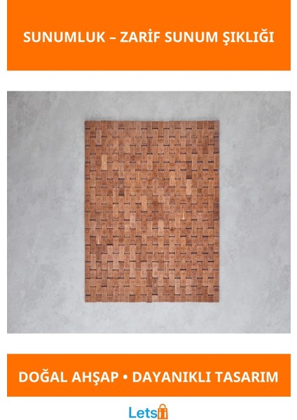 Modern Ahşap Sunumluk Uzun Süreli Kullanım Için Estetik Tasarım