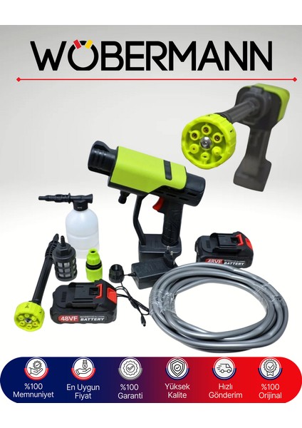48VF Şarjlı Basınçlı Yıkama Makinesi | Kablosuz Su Tabancası | Çift Bataryalı fiyatları