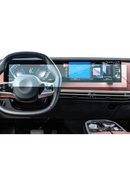 Bmw Ix 2021-2023 Uyumlu 12.3 Inç Dijital Gösterge ve 14.9 Inç Navigasyon Uyumlu 9h Nano Ekran Koruyucu