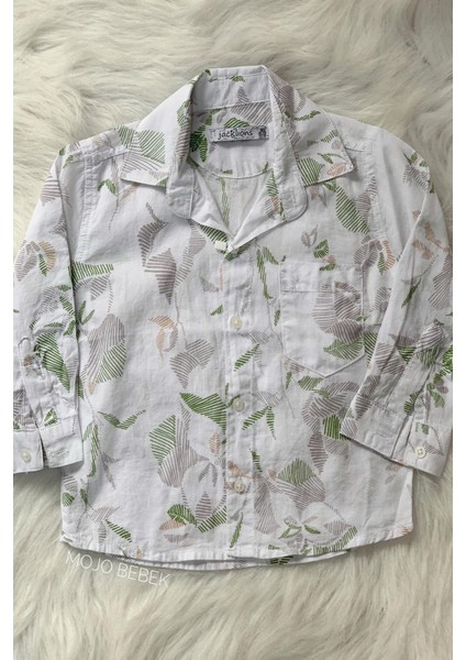 Mojo Erkek Bebek 1-4 Yaş Karışık Desenli Cepli Gömlek 22104 Ekru