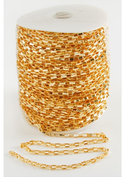 4*6 mm Sarı Renkli Kare Zincir 50 Metre